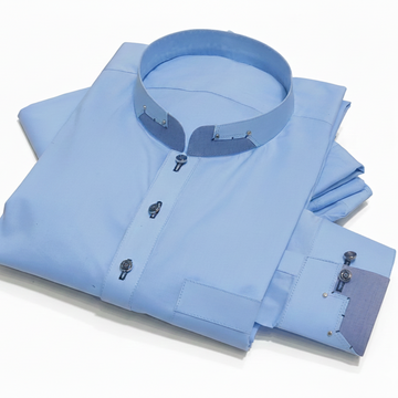 Stitched All Season Sky Blue Suit in Wash & Wear Stuff