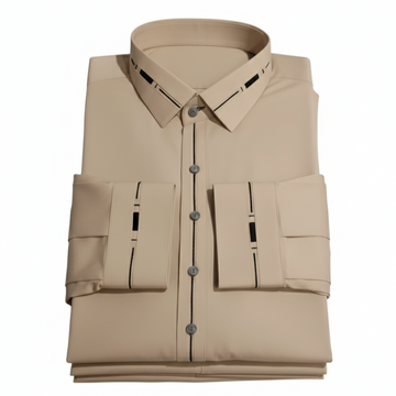 Beige color Stitched suit in Wash & Wear Stuff For This Season