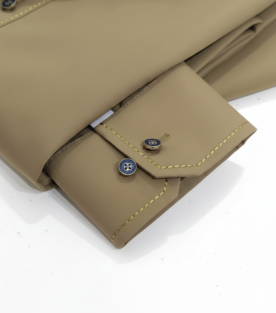 Stitched All Season Light green Suit in Wash & Wear Stuff