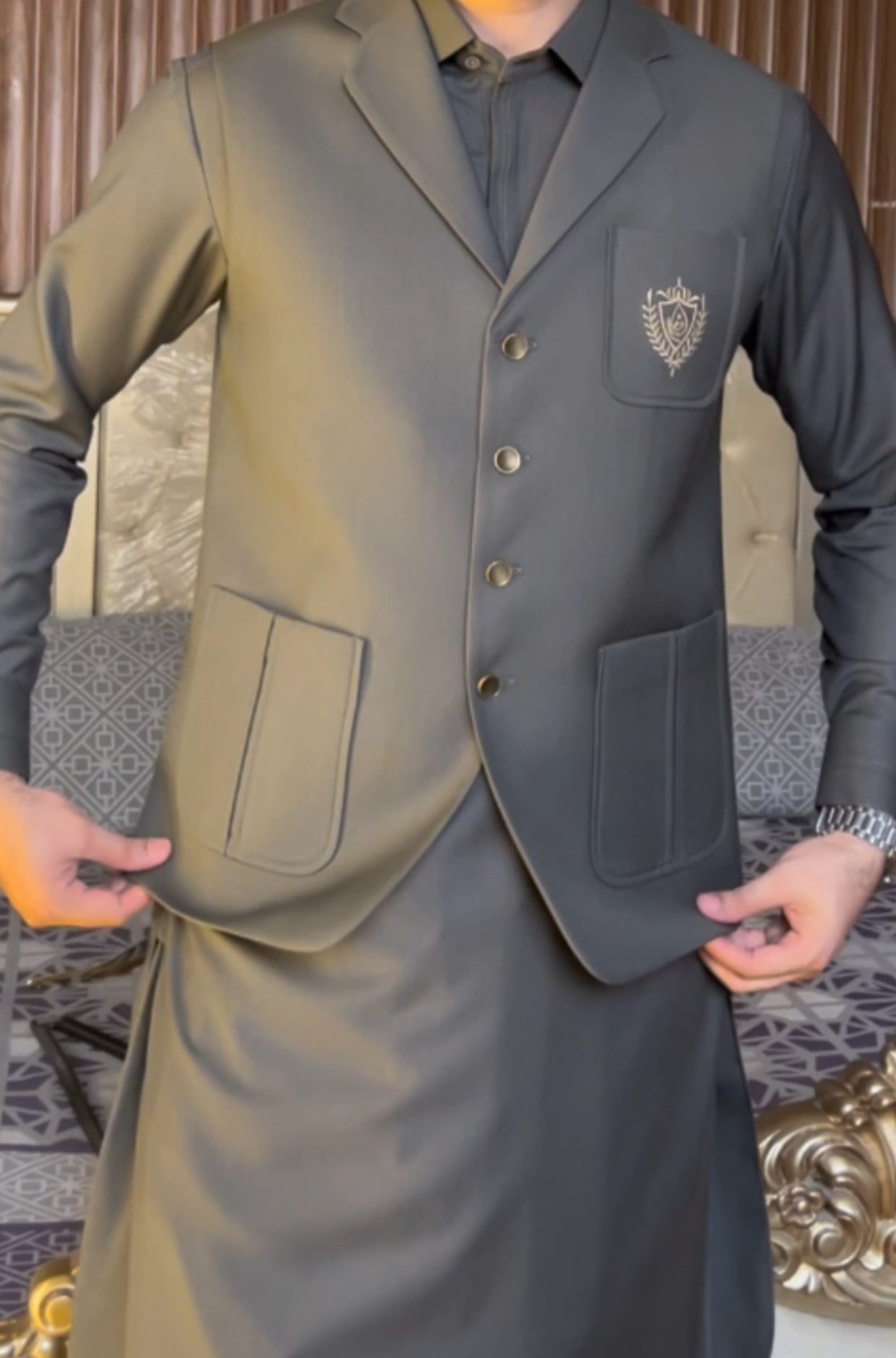 Tropical Important Fabric Best For Winter Season Most Premium Gray Color