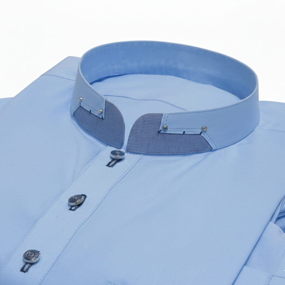 Stitched All Season Sky Blue Suit in Wash & Wear Stuff