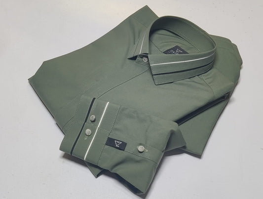 Green Gray Shade Decent Color Stitched Suit in Wash & Wear Stuff