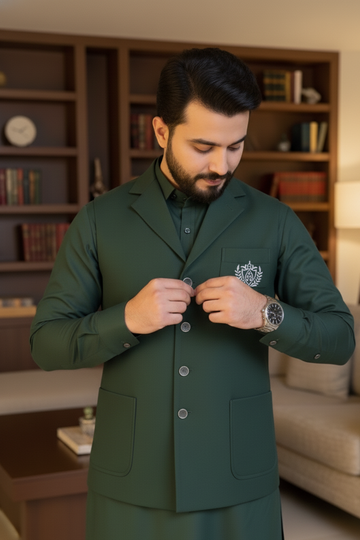 Green 4 Season Best 3Pc Article In Coat Colar Style