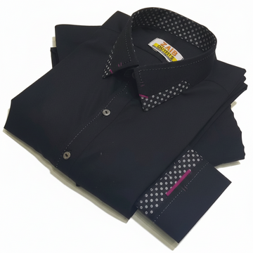 Stitched All Season Black Suit in Wash & Wear Stuff