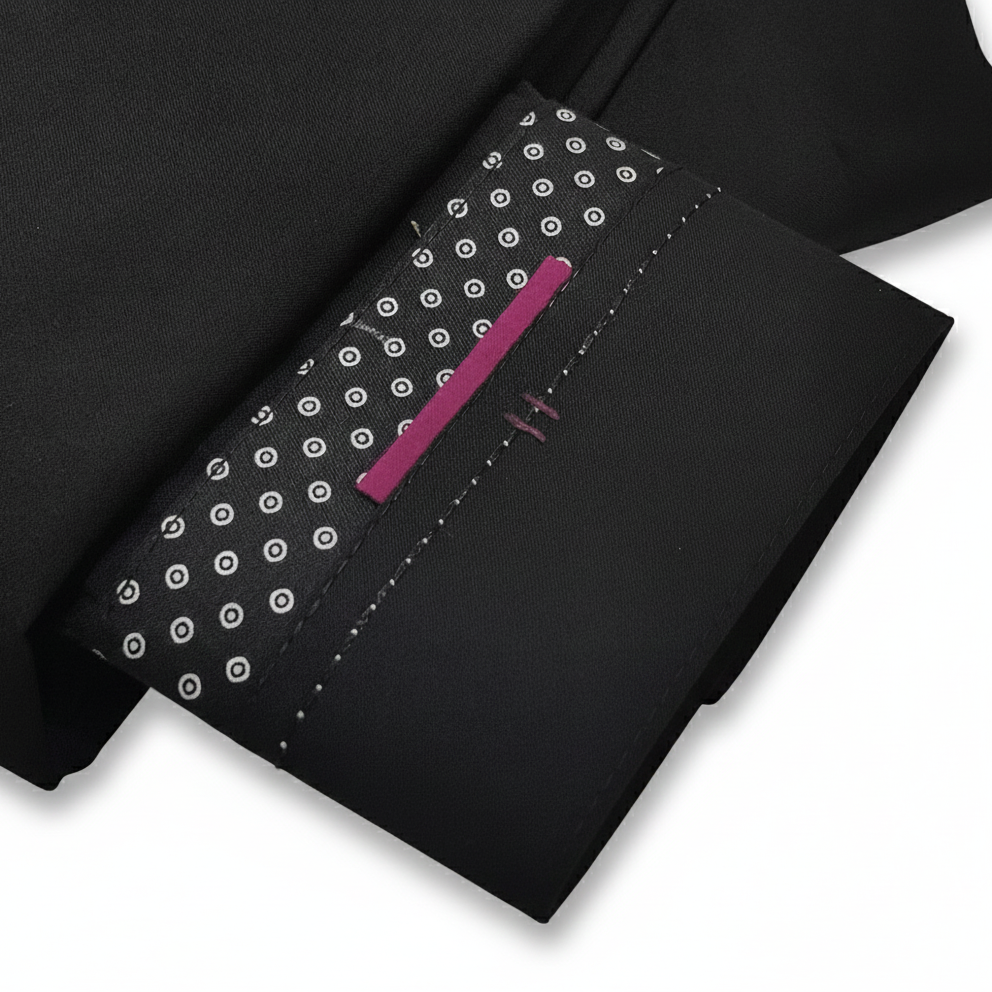 Stitched All Season Black Suit in Wash & Wear Stuff