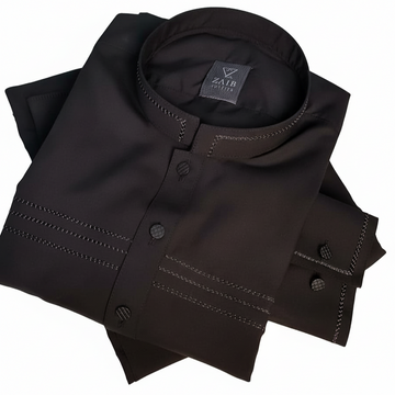 Latest Stitched All Season Black color Suit in Wash & Wear Stuff