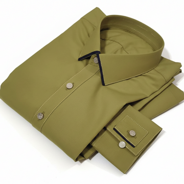 Stitched All Season Mehndi Color Suit in Wash & Wear Stuff