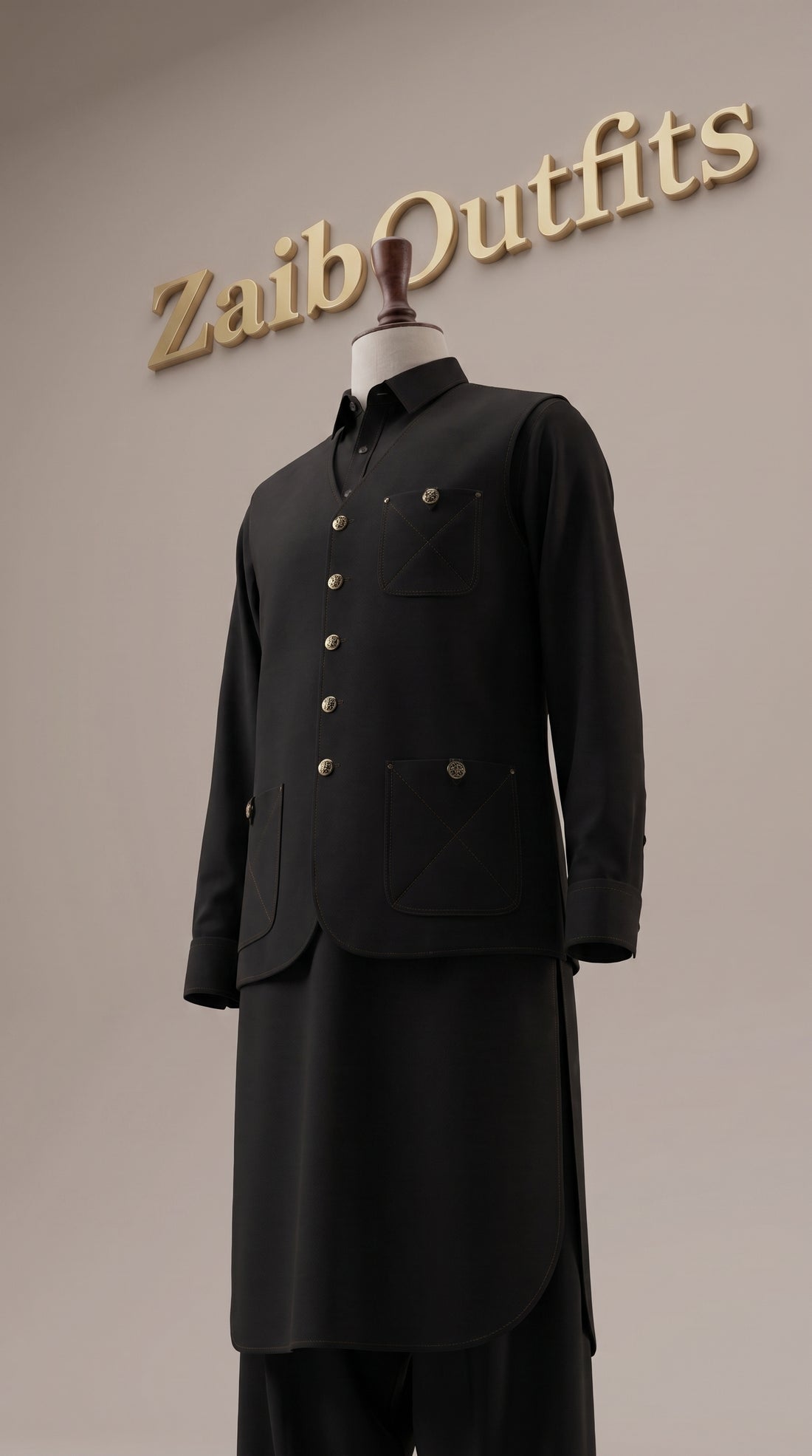 Black Premium Quality Imported Stuff 3Pc Article