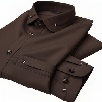 Premium Quality Dark Brown Stitched Suit in Wash & Wear Stuff