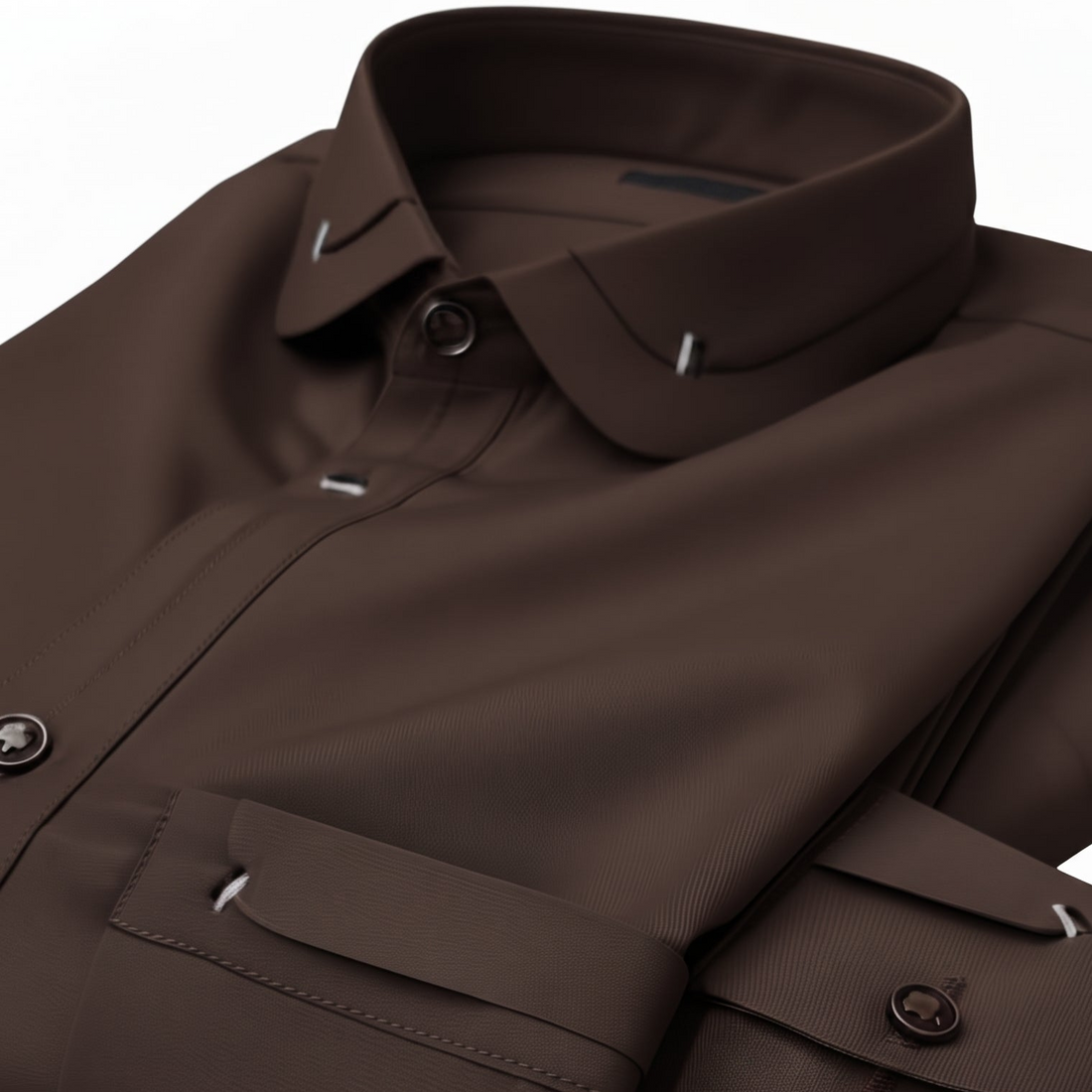 Premium Quality Dark Brown Stitched Suit in Wash & Wear Stuff