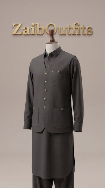 Dark Gray Premium Quality Imported Stuff 3Pc Article