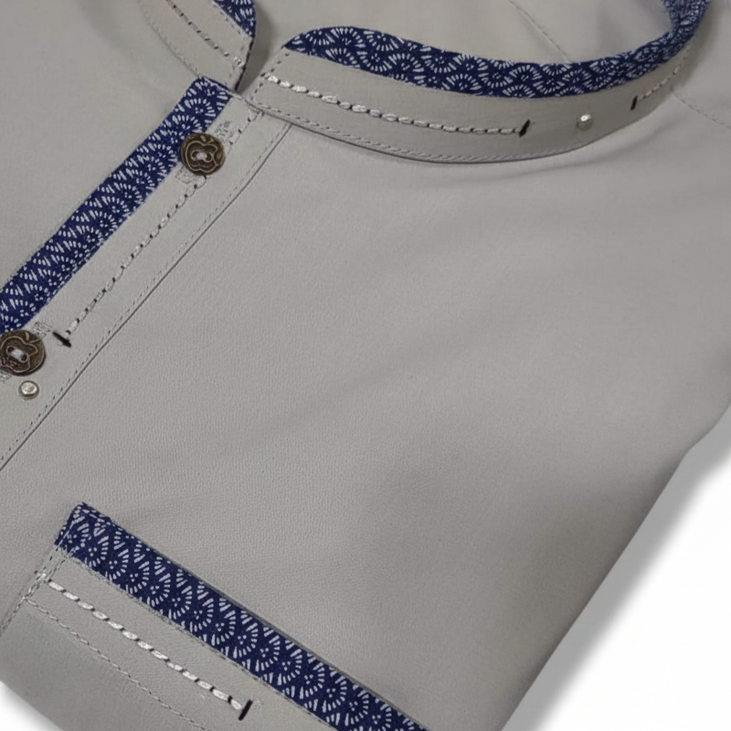 Stitched All Season Gray Shade Suit in Wash & Wear Stuff