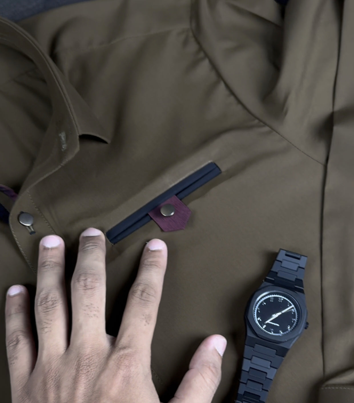 Brown Camel Decent Color Stitched Suit in Wash & Wear Stuff