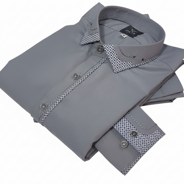 Latest Stitched All Season Gray color Suit in Wash & Wear Stuff