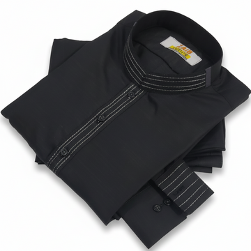 Stitched All Season dark Gray Suit in Wash & Wear Stuff