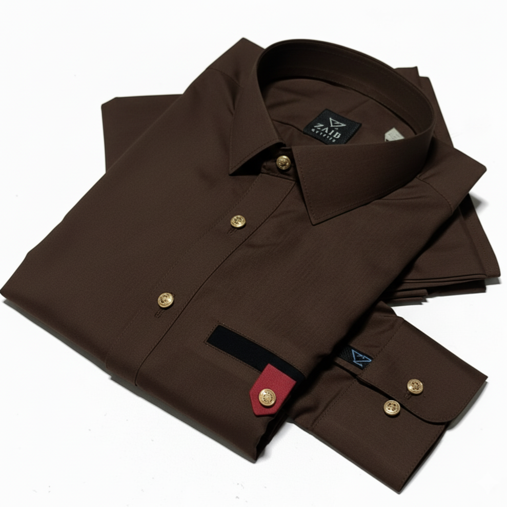 Dark Brown Color All Season Suit in Wash & Wear Stuff