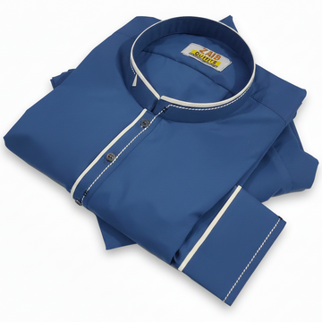 Latest Stitched All Season Royal Blue Shade Suit in Wash & Wear Stuff