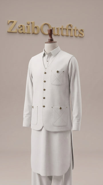 Pure White Premium Quality Imported Stuff 3Pc Article