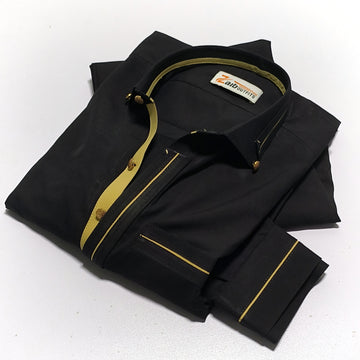 Jatt Black SHAHI 👑  Design Suit in Wash & Wear Stuff