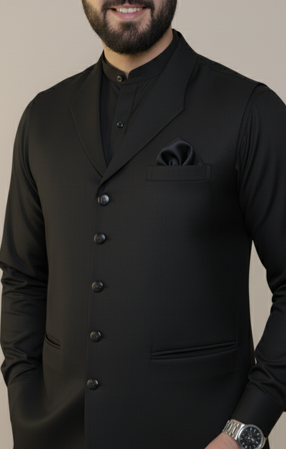 Black Winter Important Suiting Fabric Best 3Pc For Wedding Events