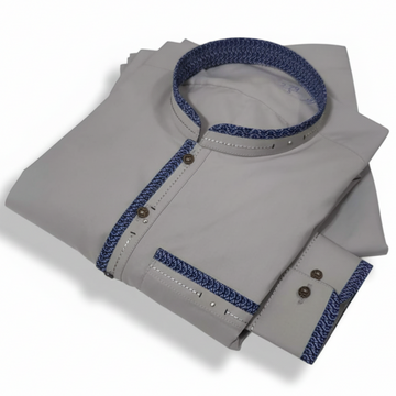 Stitched All Season Gray Shade Suit in Wash & Wear Stuff