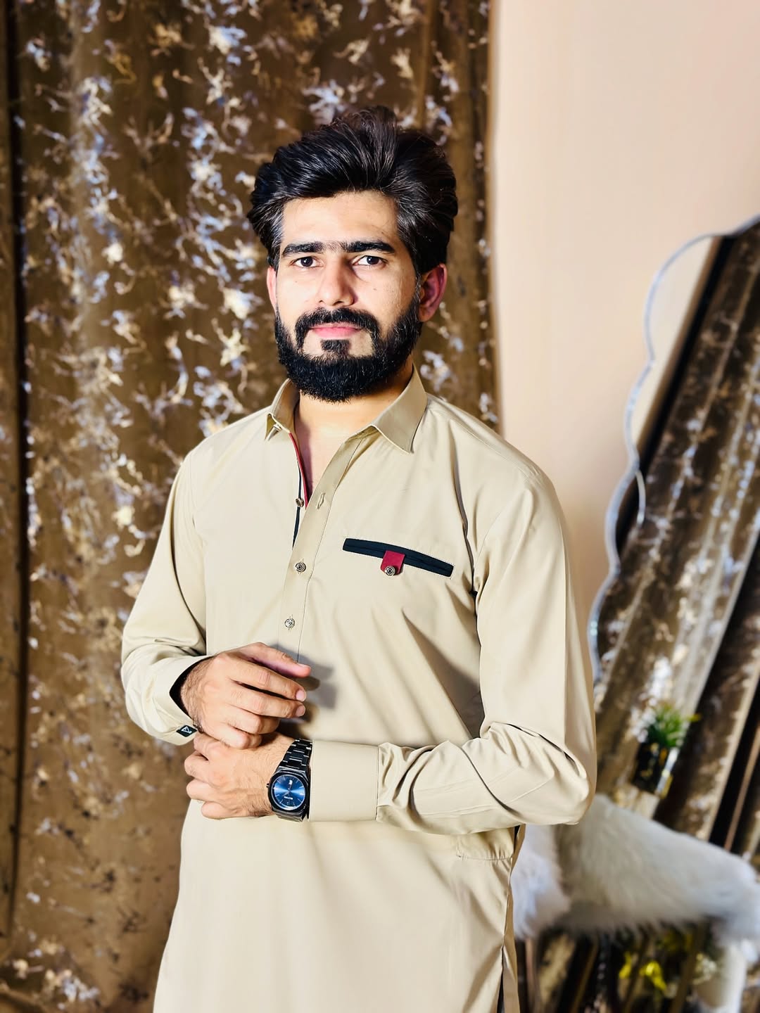 Skin Color High Quality Stitched Suit in Wash & Wear Stuff