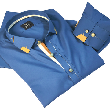 Royal Blue Decent Color Stitched Suit in Wash & Wear Stuff