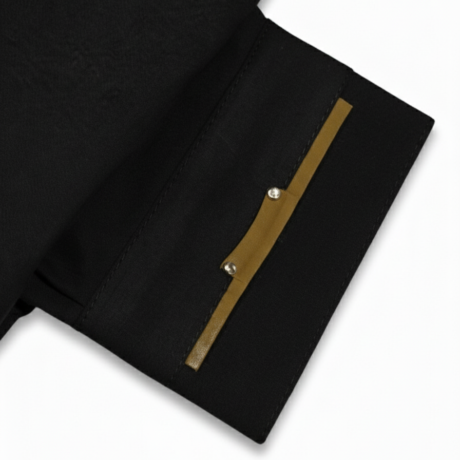 Black with Yellow strip All Season Suit in Wash & Wear High Quality Stuff (Copy)