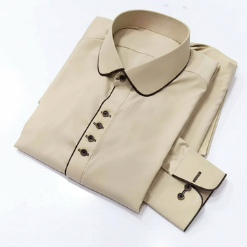 Beige Color Premium Shalwar Kameez Design with Balck Contrast