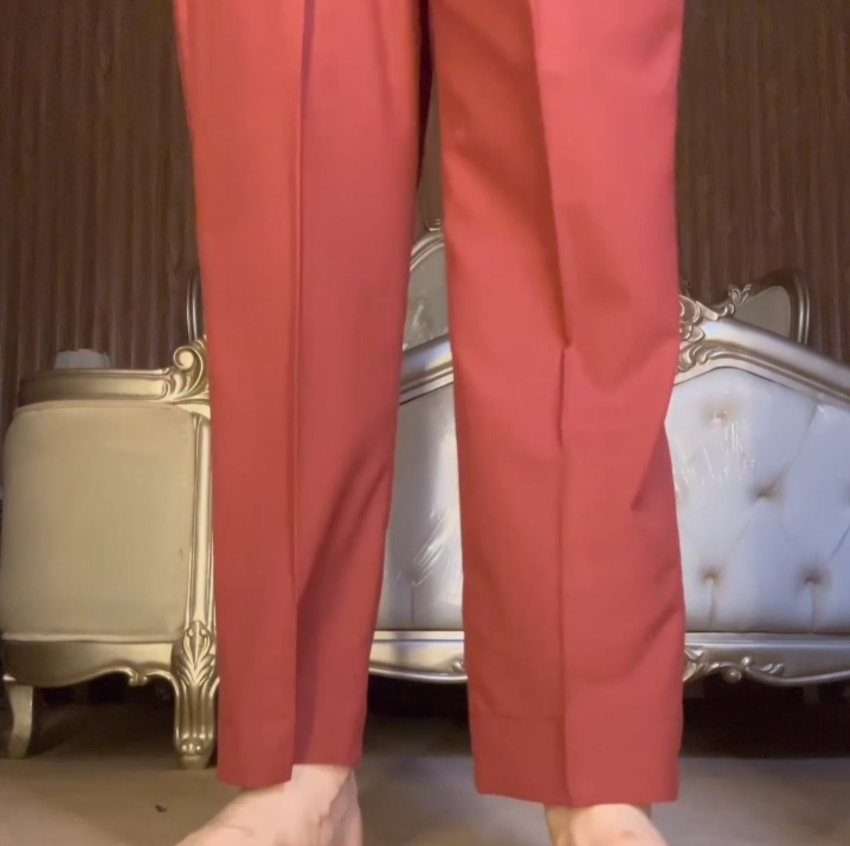 T Pink Decent Color Stitched Suit in Wash & Wear Stuff