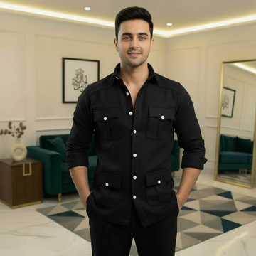 Black 4 Pocket Men’s Premium Shirt