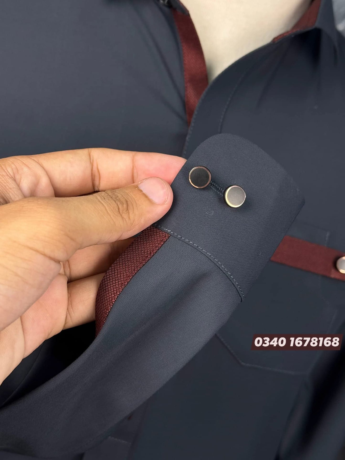 Gray Decent Color Stitched Suit in Wash & Wear Stuff