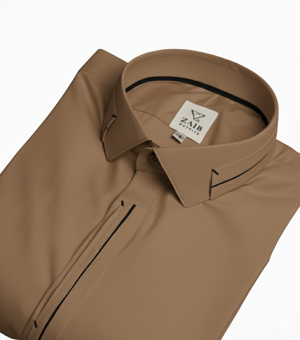 Khaki color Most Selling Suit in Wash & Wear Stuff
