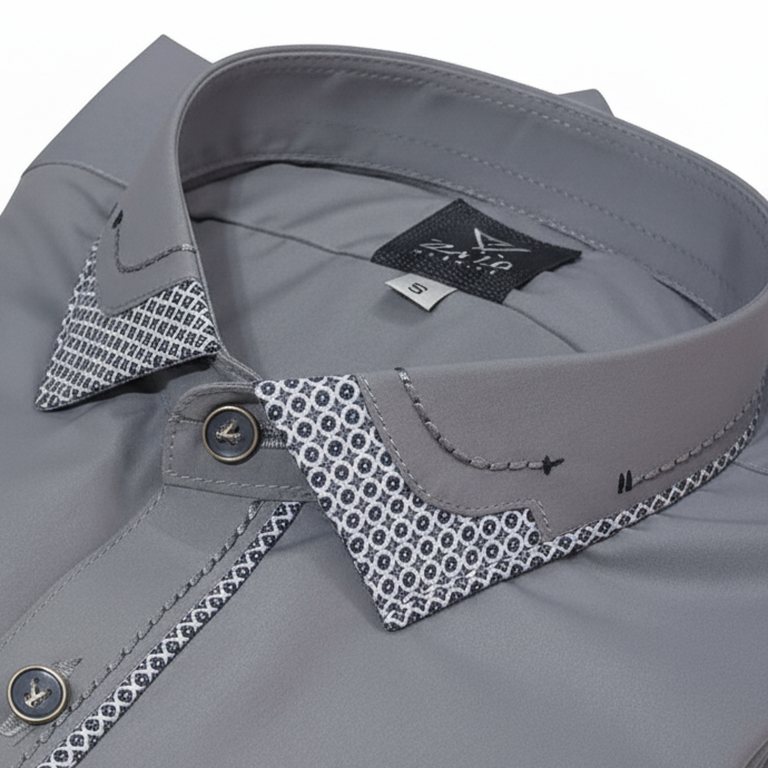 Latest Stitched All Season Gray color Suit in Wash & Wear Stuff