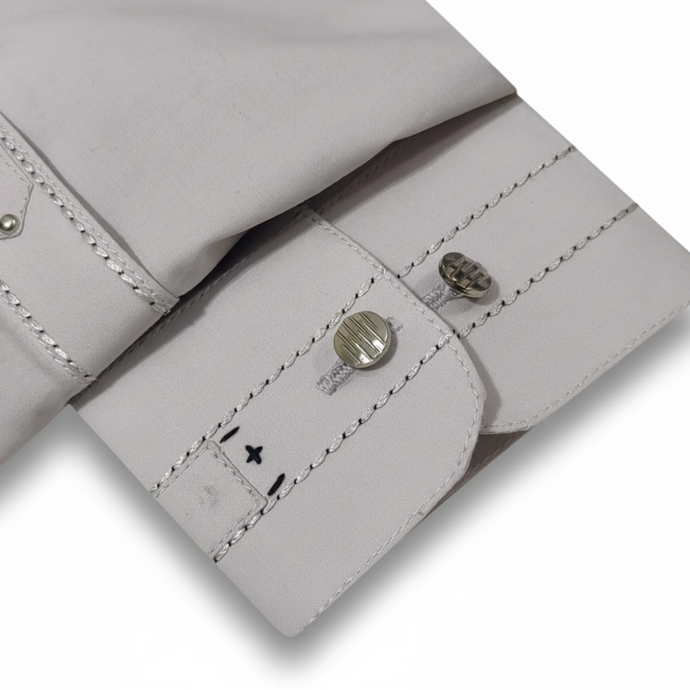 Stitched All Season Gray Shade Suit in Wash & Wear Stuff