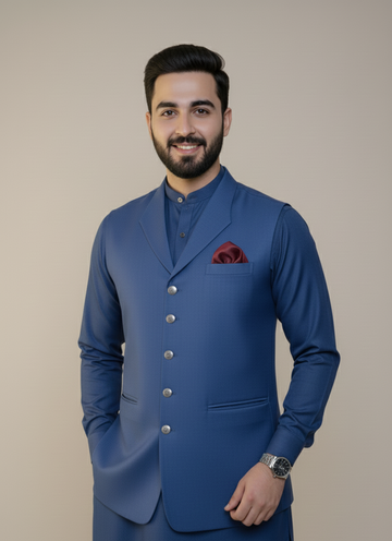 Royal Blue Winter Important Suiting Fabric Best 3Pc For Wedding Events