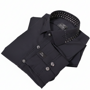 Latest Stitched All Season Dark Gray color Suit in Wash & Wear Stuff