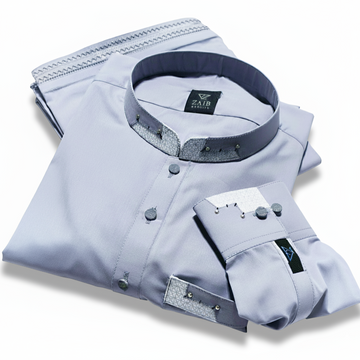 Latest Stitched Gray Suit in Wash & Wear Stuff without Shalwar jali kanta