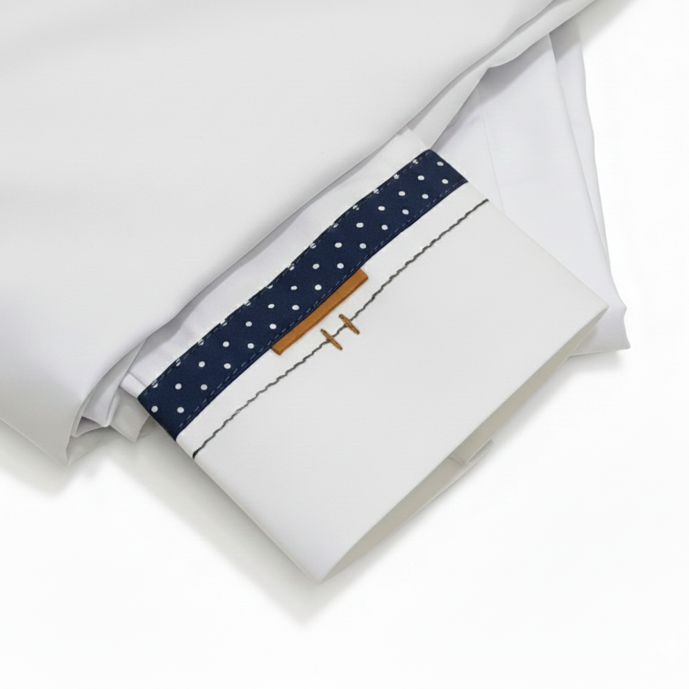 Stitched All Season Pure White Suit in Wash & Wear Stuff