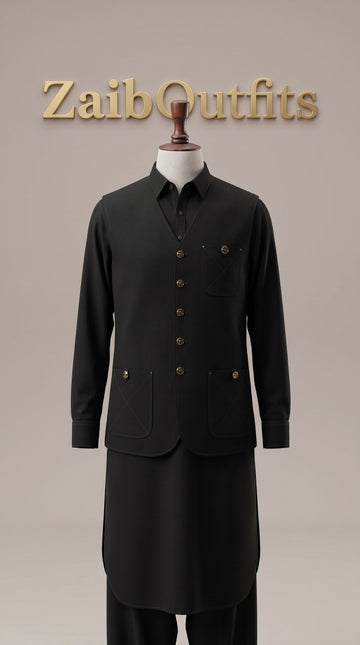 Black Premium Quality Imported Stuff 3Pc Article
