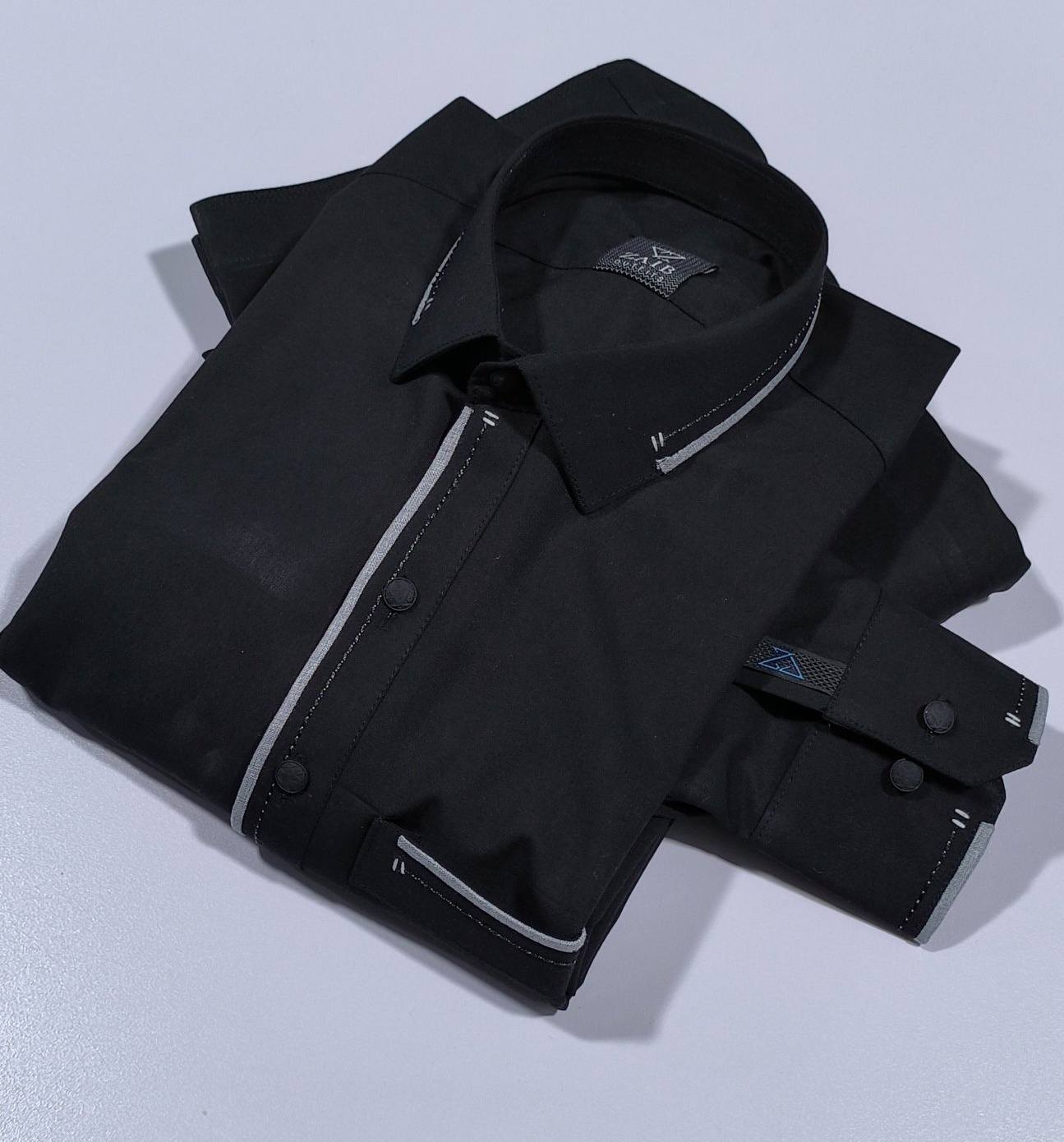 Black with gray strip All Season Suit in Wash & Wear High Quality Stuff